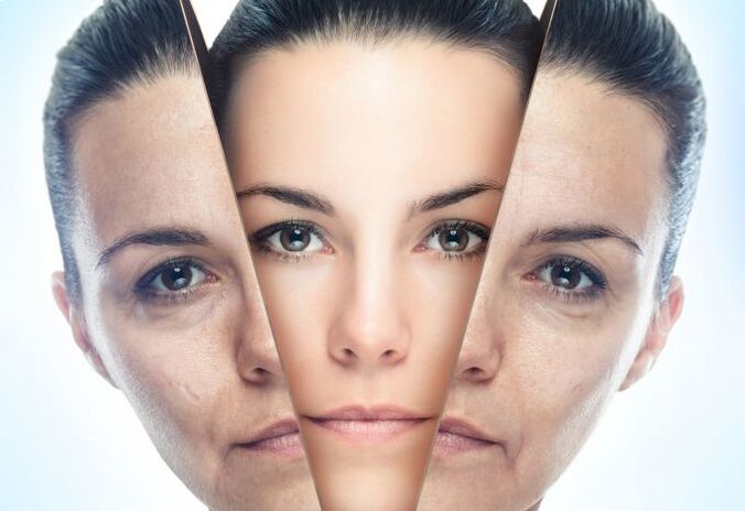 The process of clearing the facial skin from age-related changes
